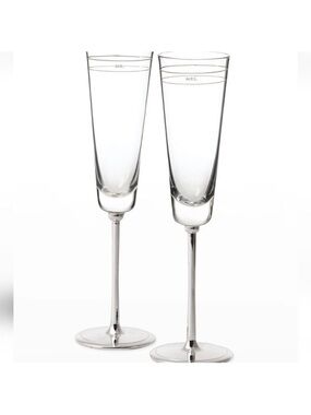Kate Spade Darling Point Flute Pair Mr & Mrs New In Box